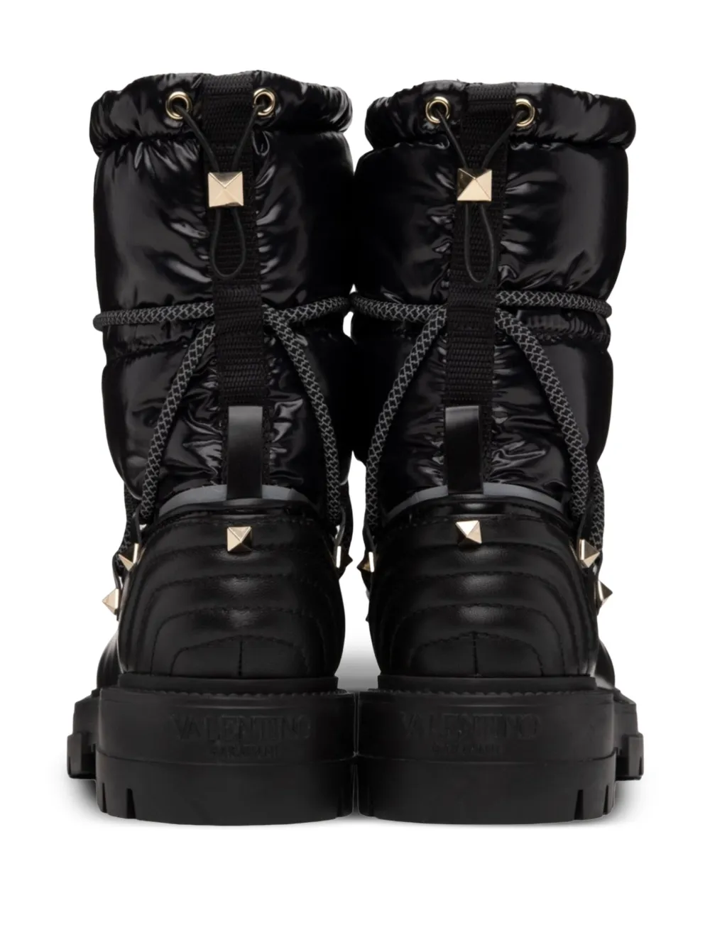 Valentino Garavani leather combat boots Black