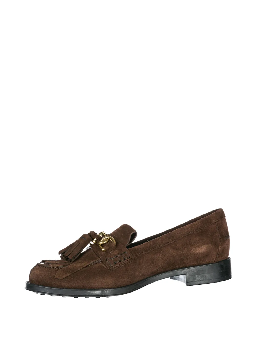 Tod's Gomma Double-T tassel-detail suede loafers - Marrone
