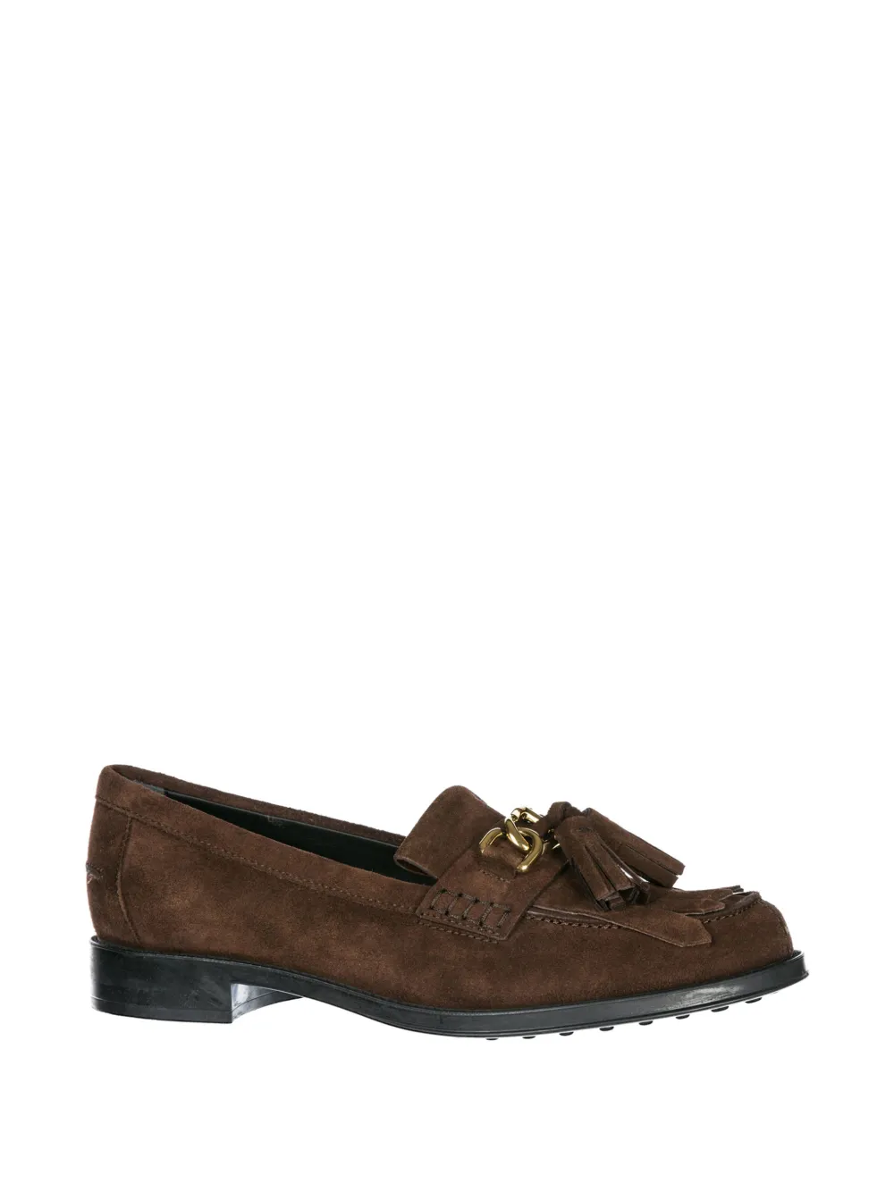 Tod's Gomma Double-T suède loafers met kwastje Bruin