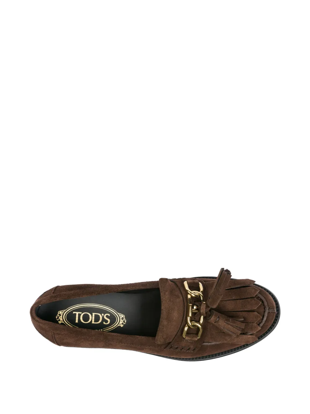 Tod's Gomma Double-T suède loafers met kwastje Bruin