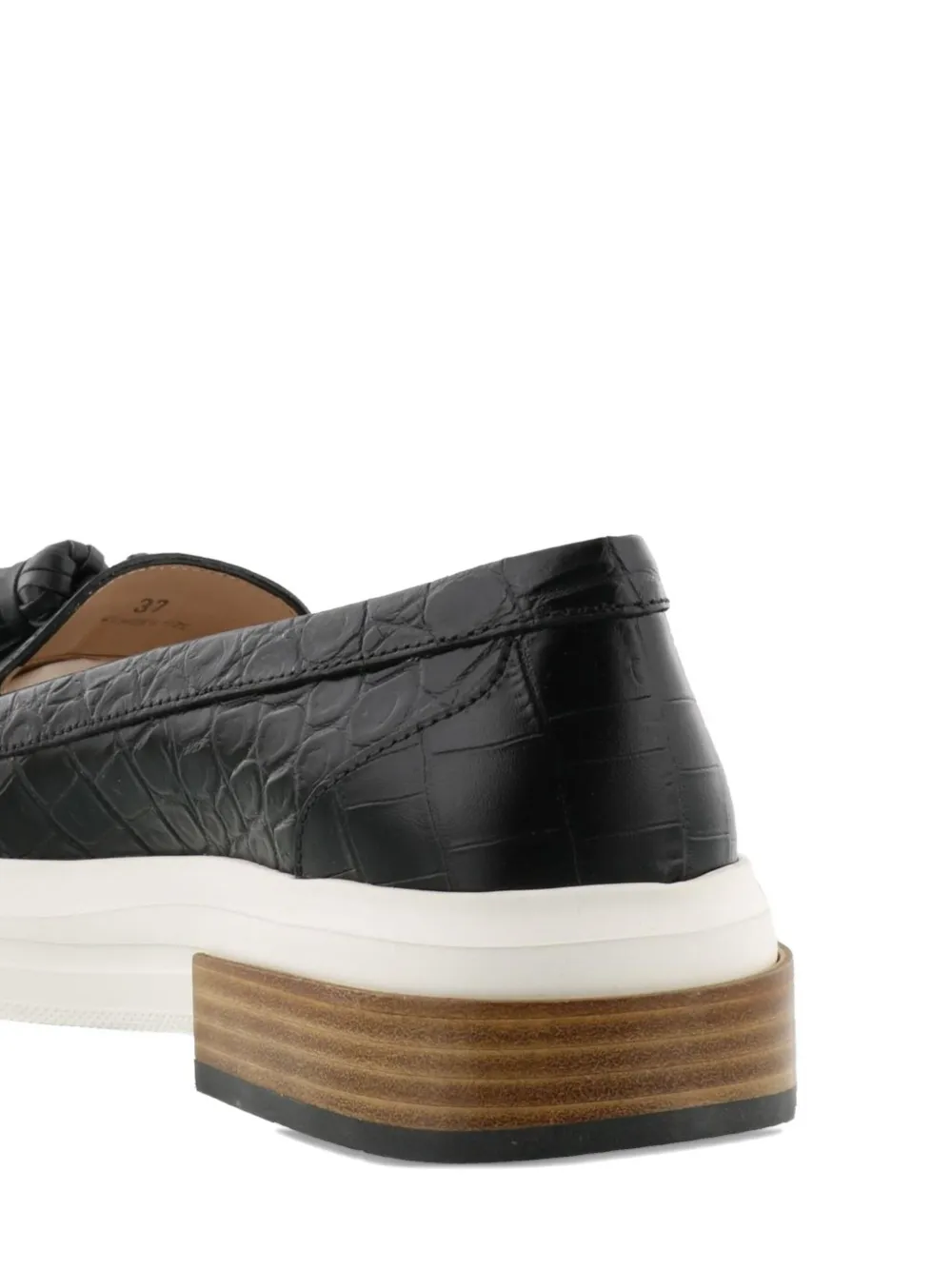 Tod's crocodile-embossed loafers Black