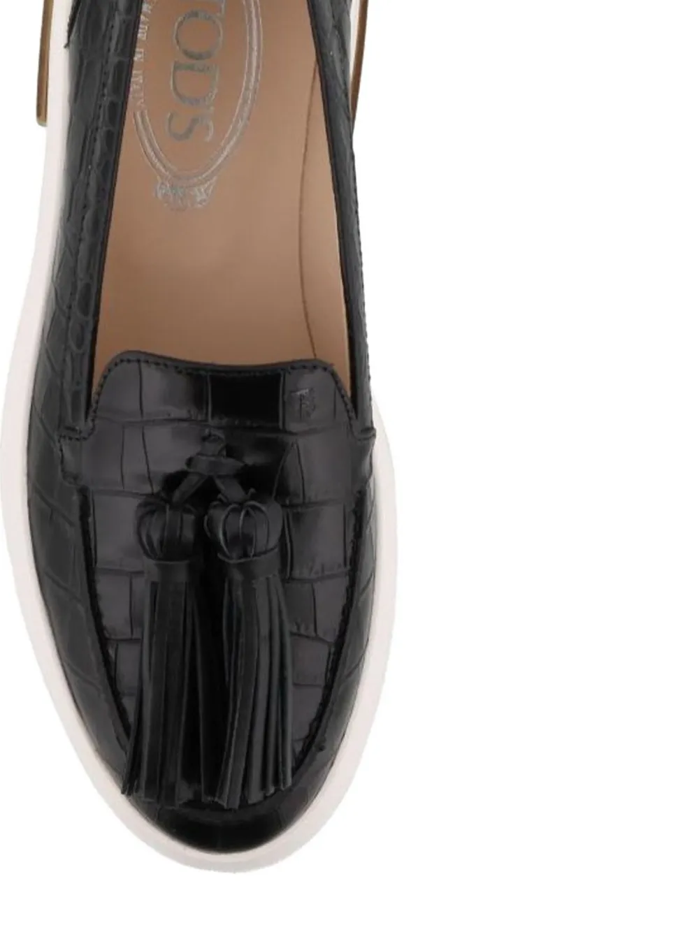 Tod's crocodile-embossed loafers Black