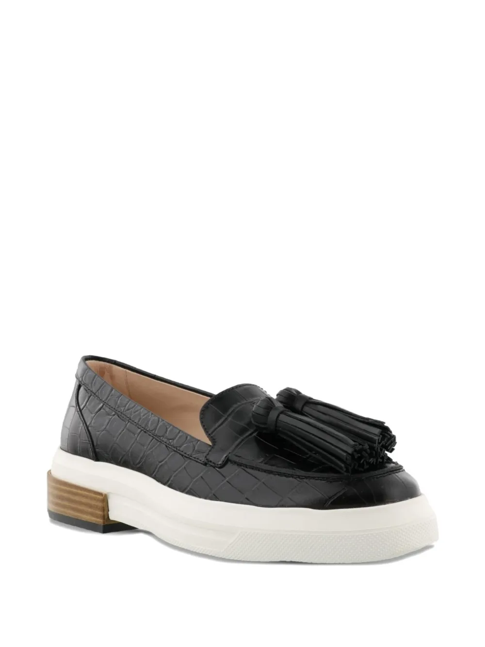 Tod's crocodile-embossed loafers - Zwart