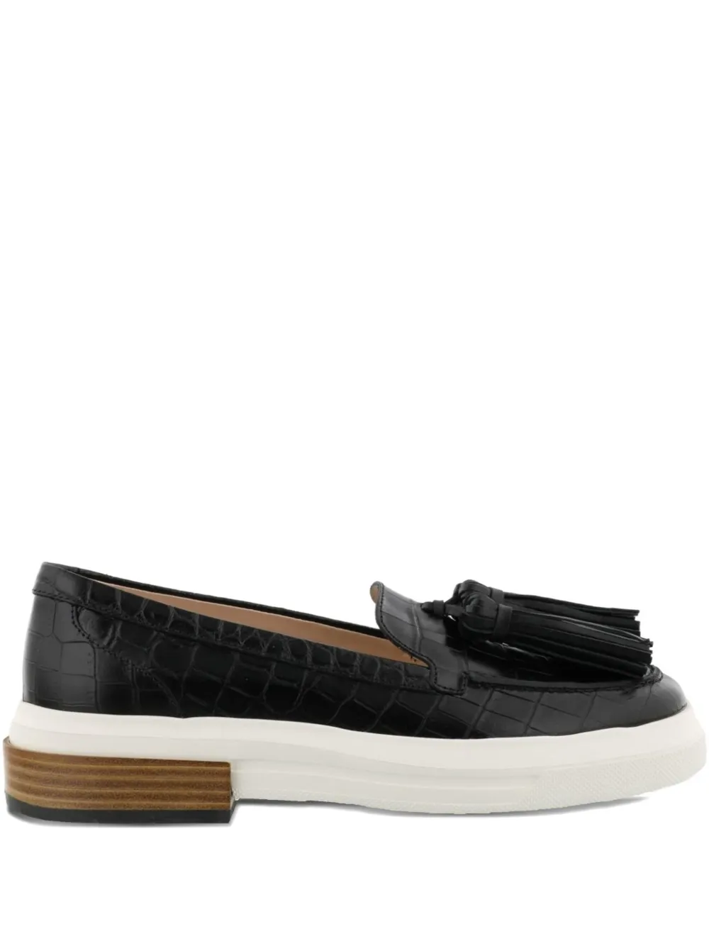 Tod's crocodile-embossed loafers Black