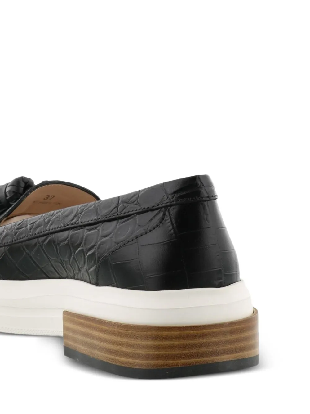 Tod's crocodile-embossed loafers Black
