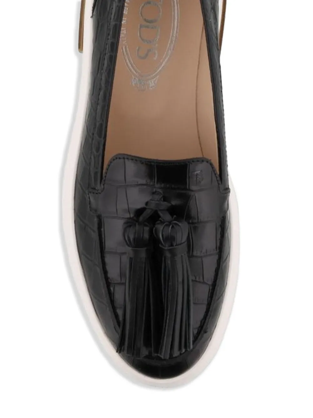 Tod's crocodile-embossed loafers Black