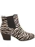 Hogan zebra-print ankle boots - Black