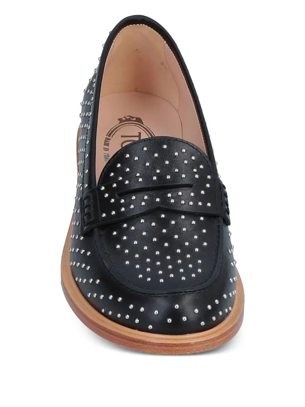 Tod's stud-embellished loafers Black