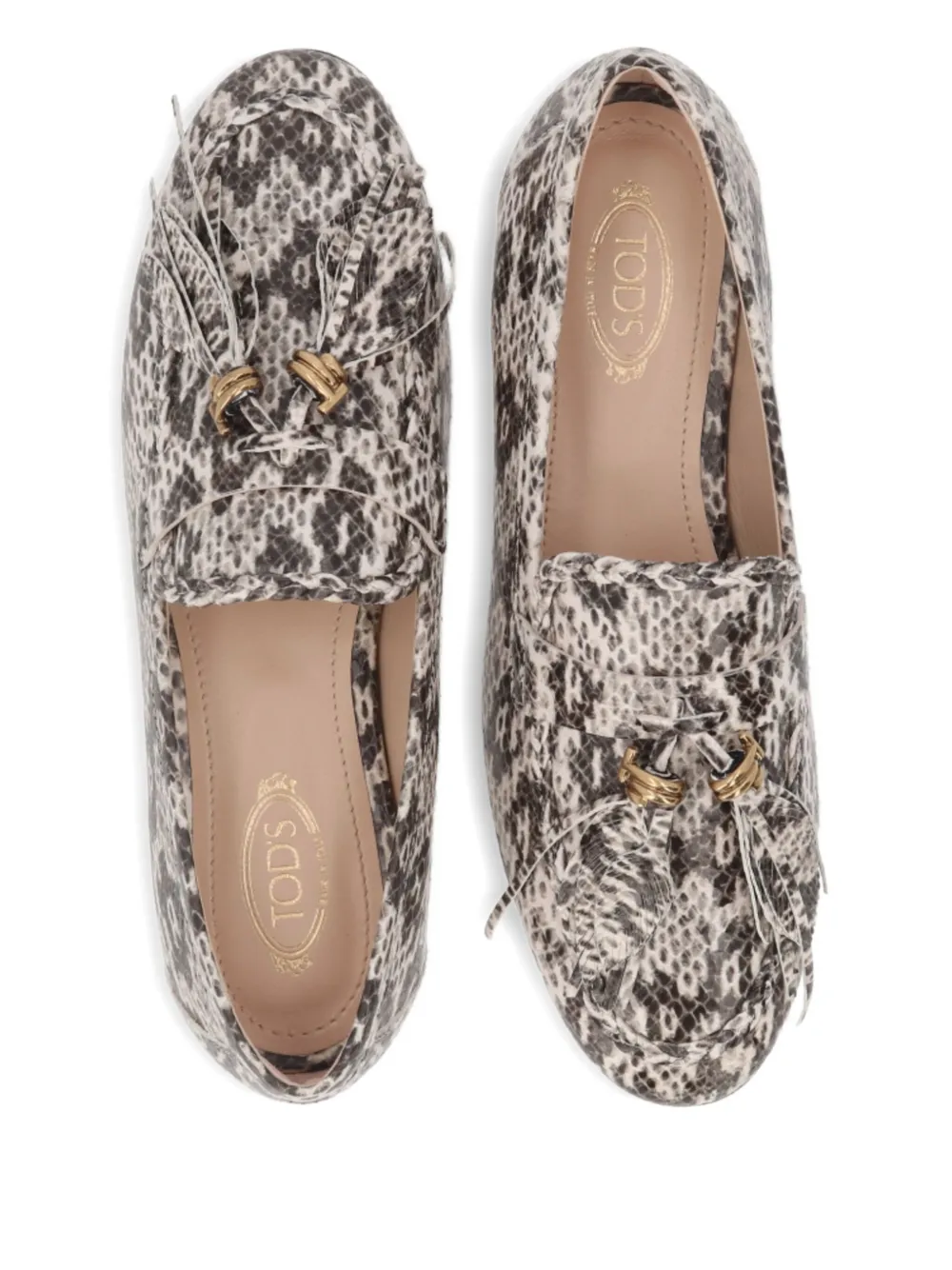 Tod's Loafers van slangen-effect Beige