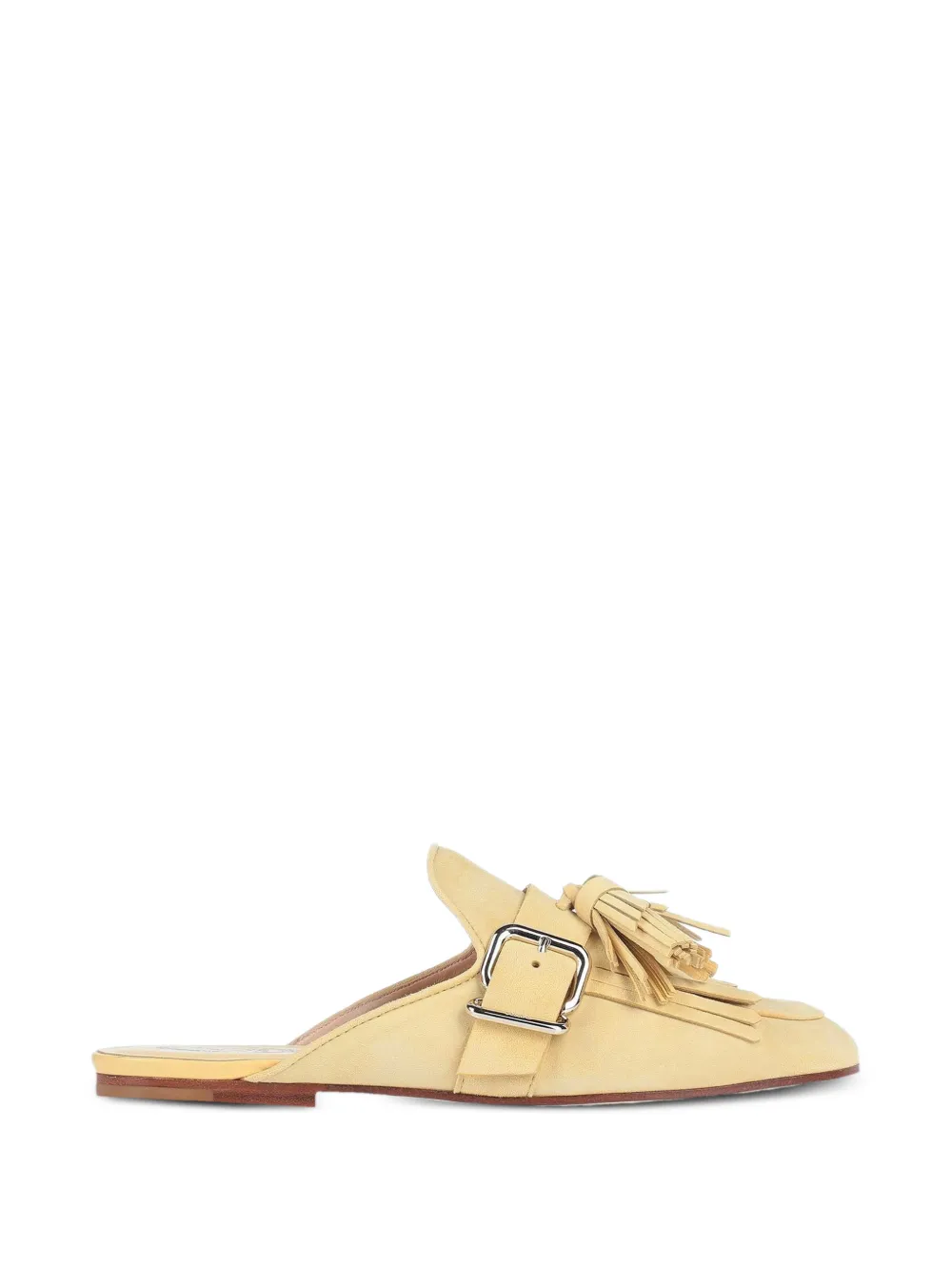 Tod's tassel-detail leather flat mules - Yellow