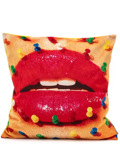 Seletti x Toiletpaper mouth with pins-print padded cushion (50cm x 50cm)