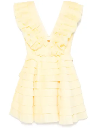 Aje Reflection Mini Dress | Yellow | FARFETCH