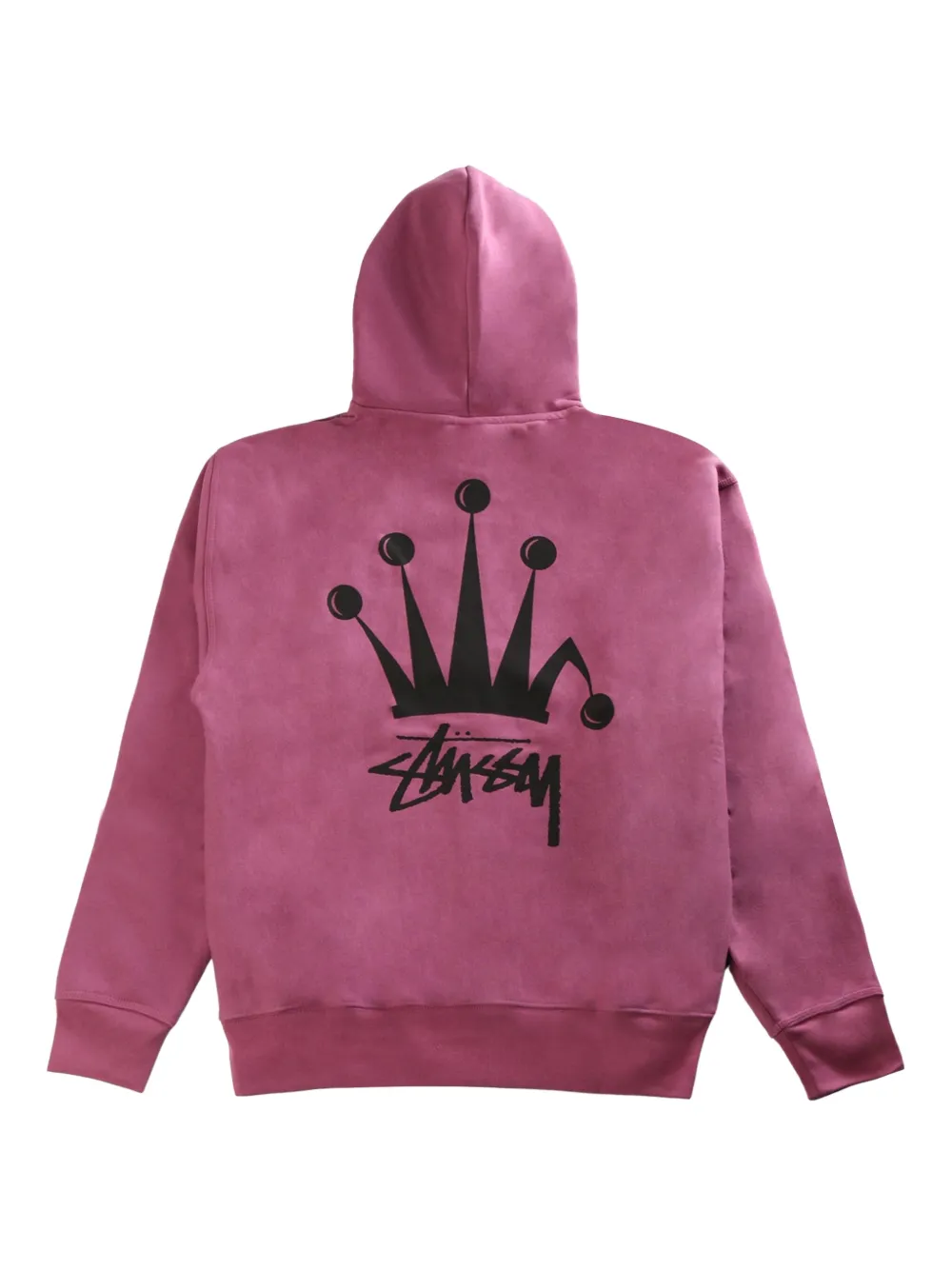 Stüssy logo-print cotton hoodie - Roze