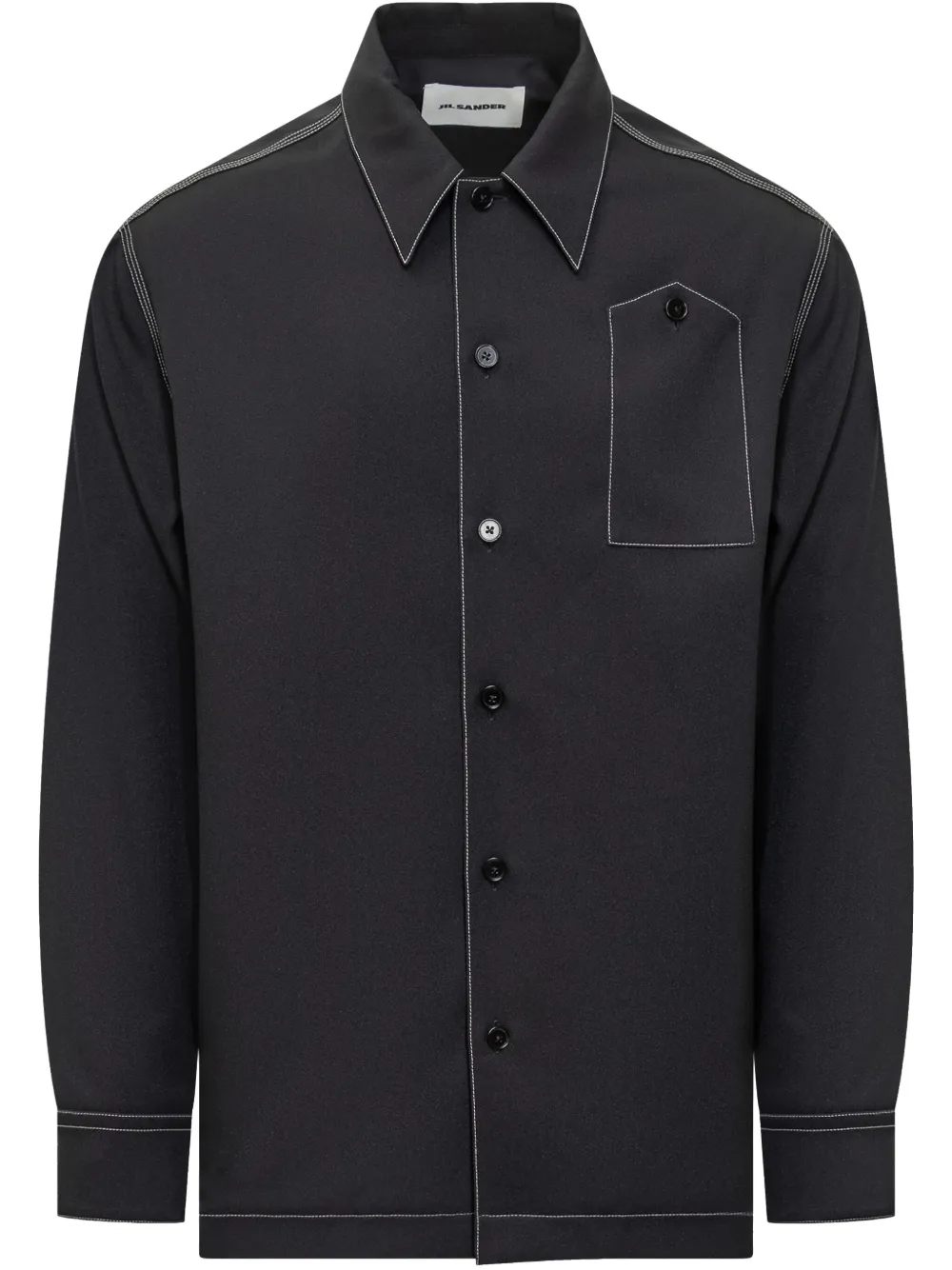 Jil Sander contrast-stitching shirt Grijs