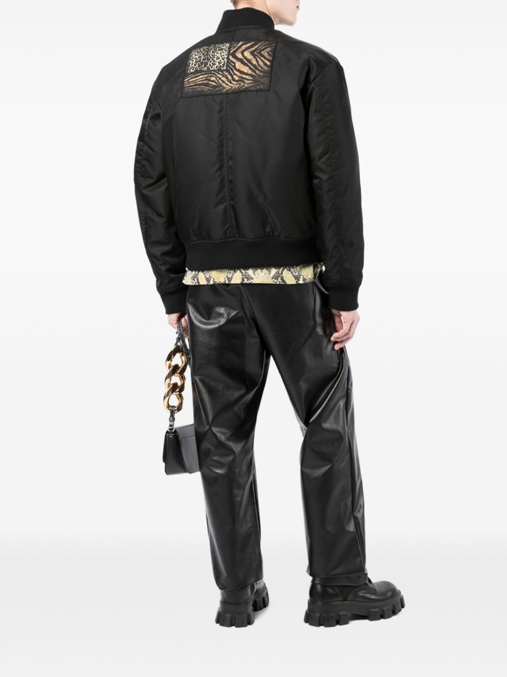 Roberto Cavalli appliqué bomber jacket - Zwart