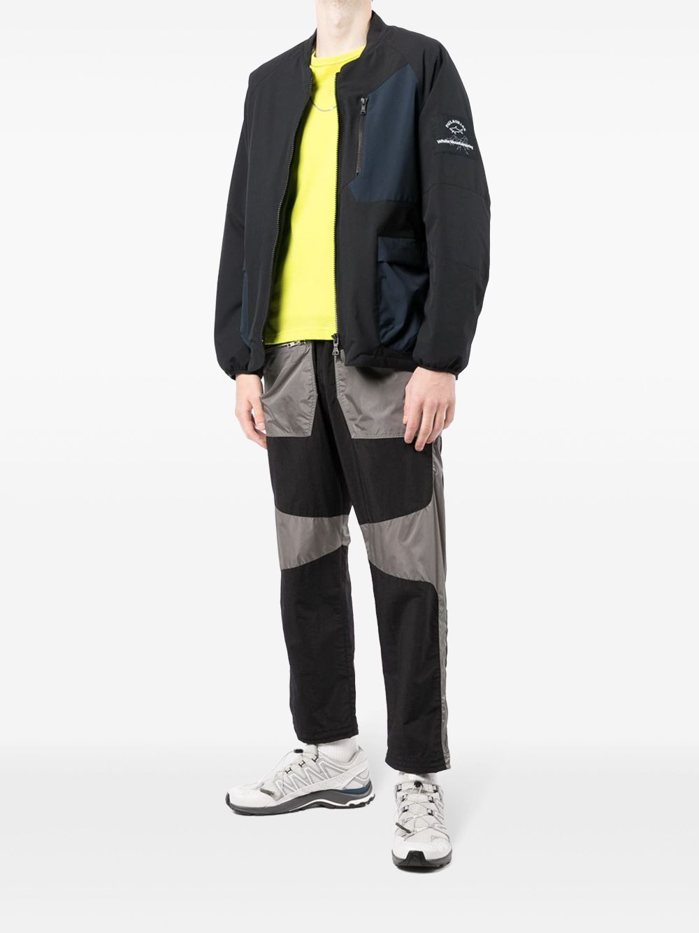 White Mountaineering colour-block jacket - Black