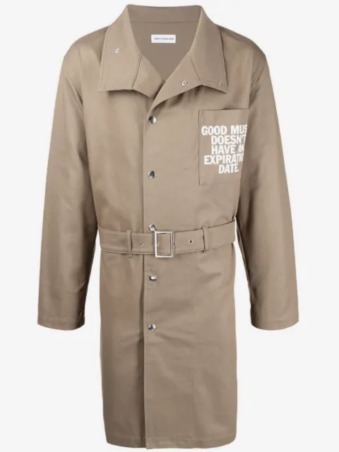 Honey Fucking Dijon graphic-print trench coat