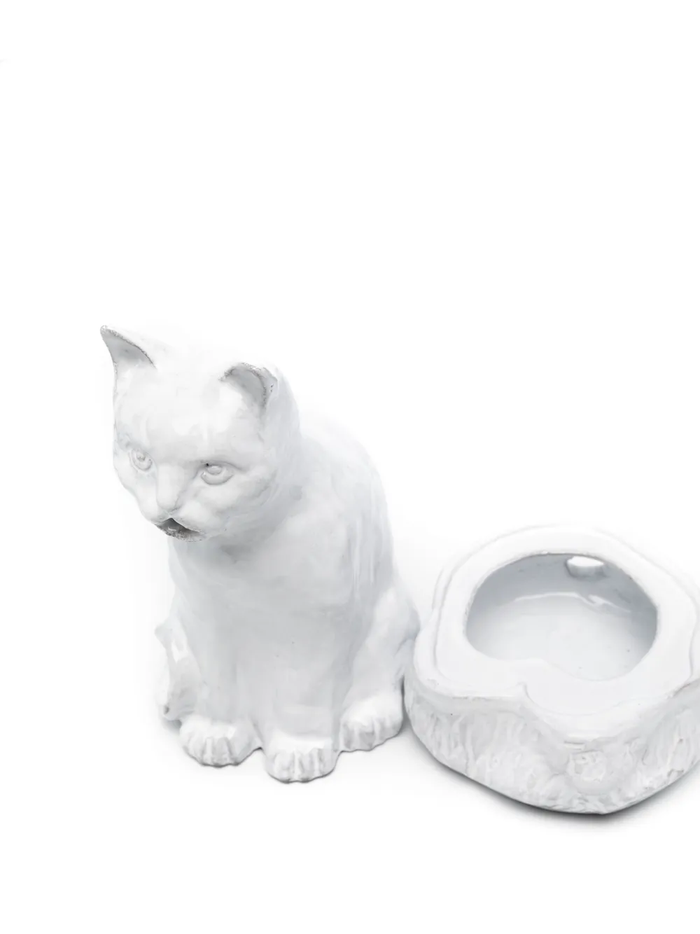 Astier De Villatte Cat Incense Burner (20cm X 10cm) In White