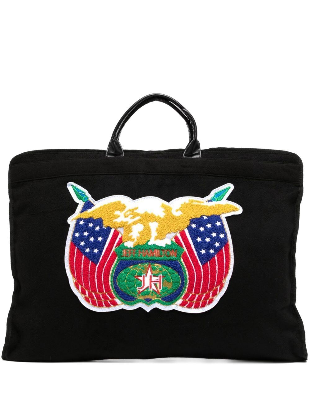 logo-embroidered travel bag