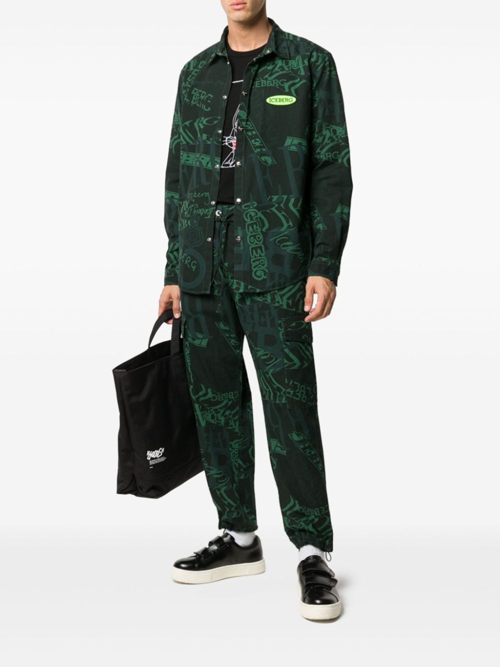 Iceberg logo-print shirt - Groen