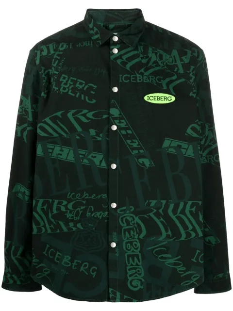 Iceberg camisa con logo estampado