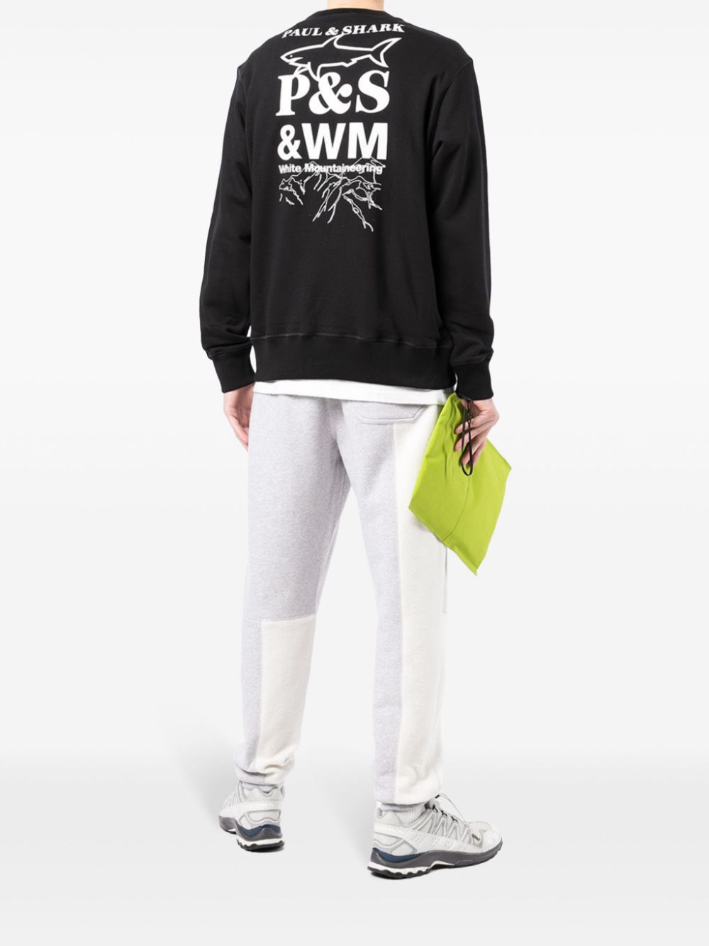 White Mountaineering x Paul & Shark logo-print sweatshirt - Zwart