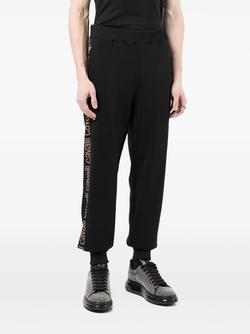 Roberto Cavalli Trainingsbroek met logostreep Zwart