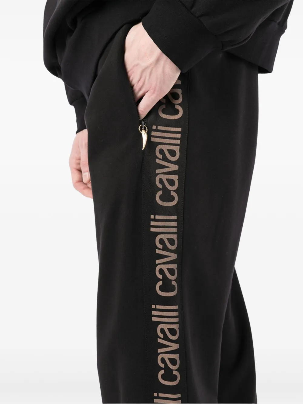 Roberto Cavalli Trainingsbroek met logostreep Zwart