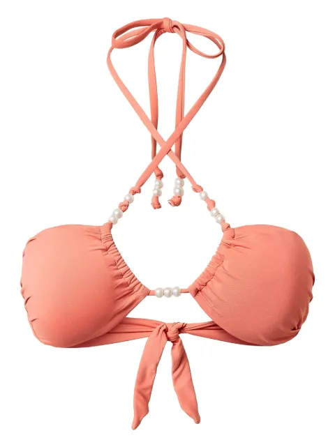 TWINSET faux pearl-embellished bikini top
