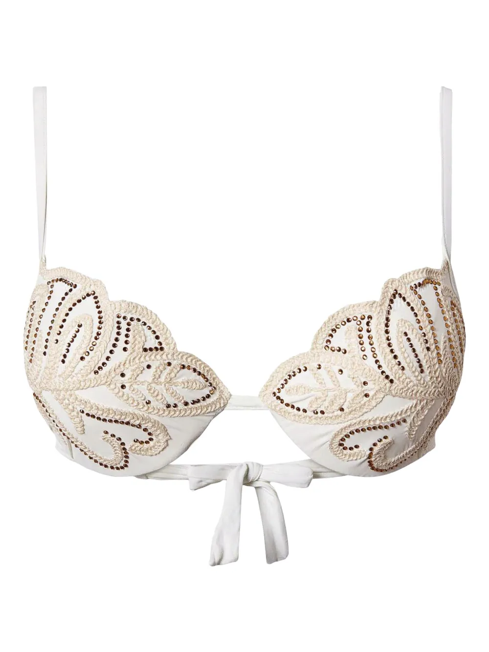 TWINSET Bikinitop met borduurwerk en stras Wit