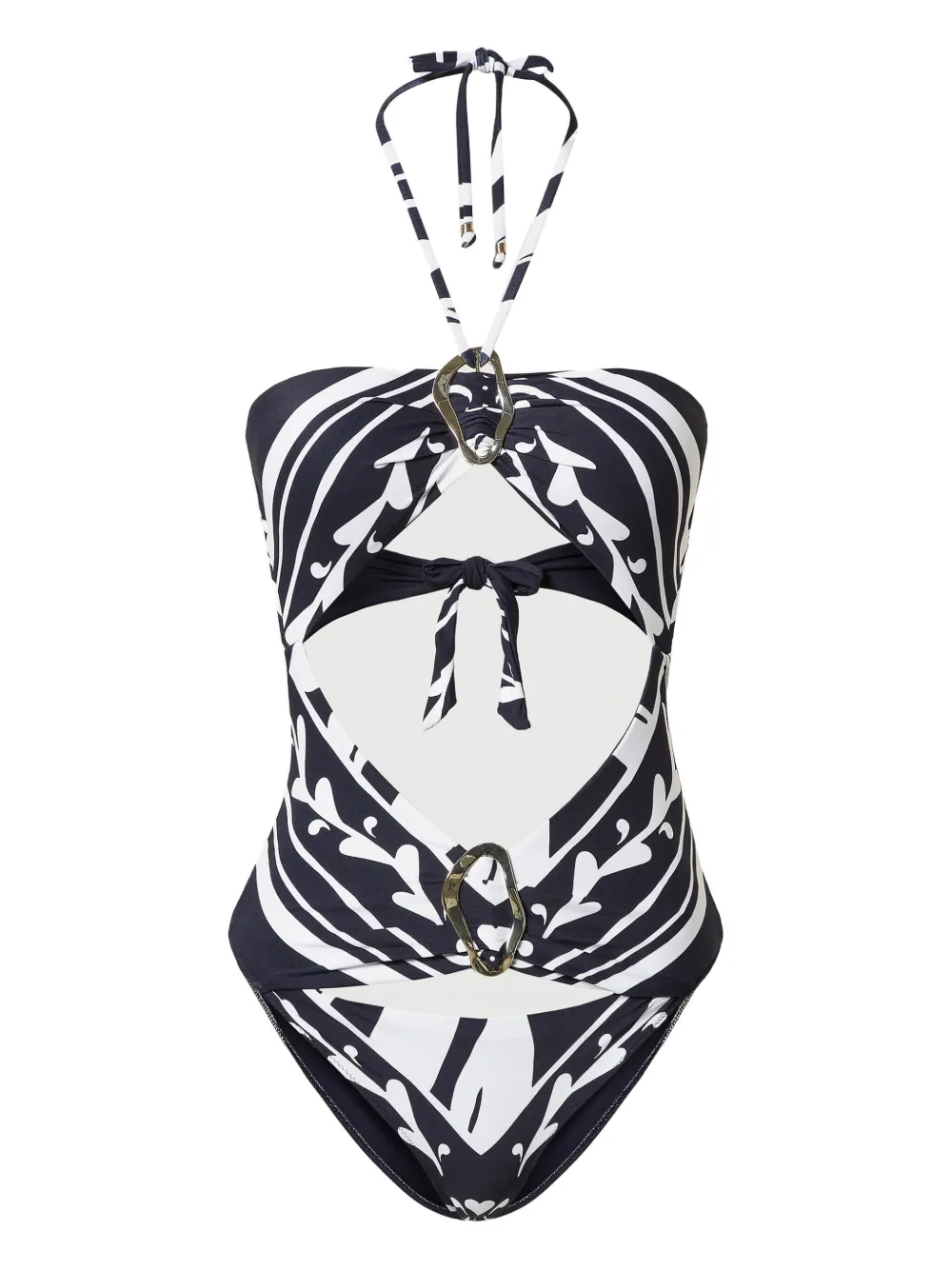 TWINSET cut-out halterneck swimsuit Blauw