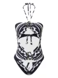 TWINSET cut-out halterneck swimsuit - Blue