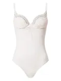 TWINSET embroidered swimsuit - 12376_RIC.ALMOND BEIGE/DARK ALMOND BEIGE