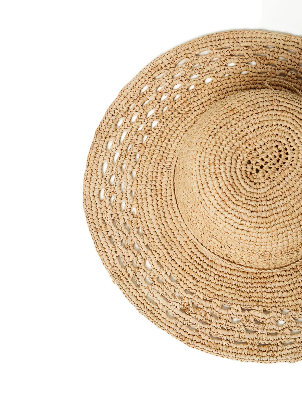 TWINSET Gehaakte raffia hoed Beige