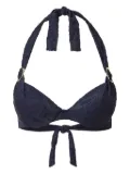 TWINSET floral-jacquard bikini top - Blue