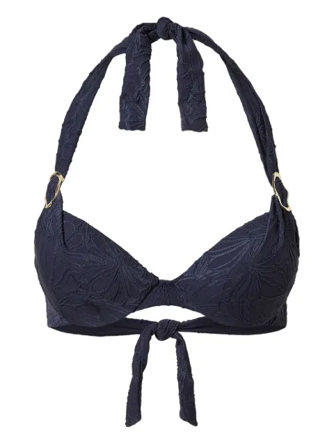 TWINSET floral-jacquard bikini top