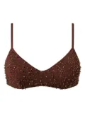 TWINSET embroidered bikini top - Brown