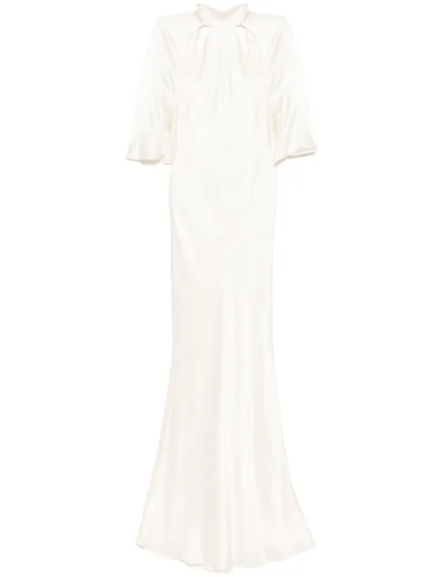 Michelle Mason backless halter-neck gown