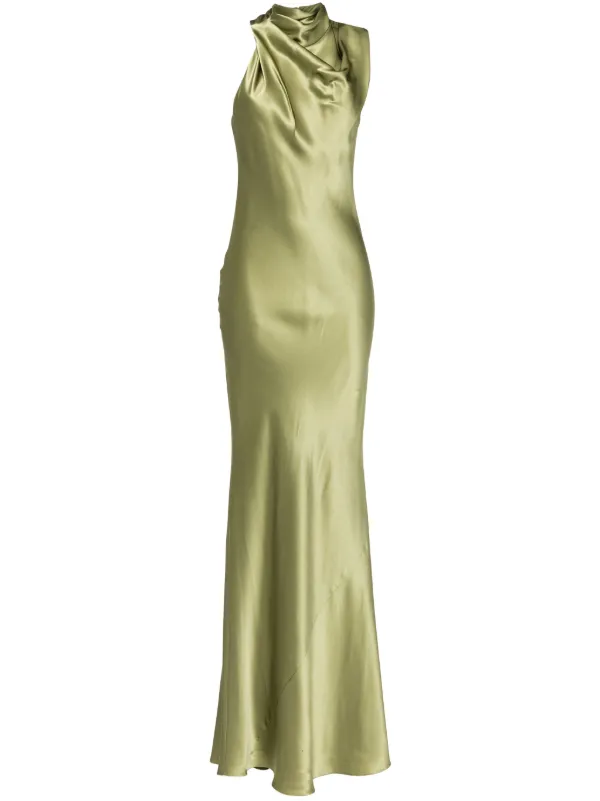 Michelle Mason Sleeveless Silk Dress | Green | FARFETCH
