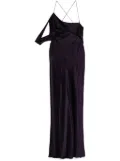 Michelle Mason asymmetric design silk gown - Purple