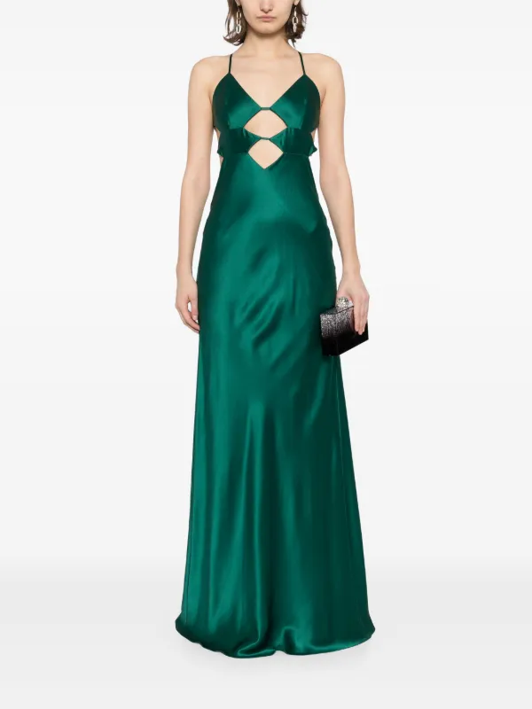 Michelle Mason Cutout Detail Gown | Green | FARFETCH