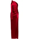 Michelle Mason asymmetric silk maxi gown - Red