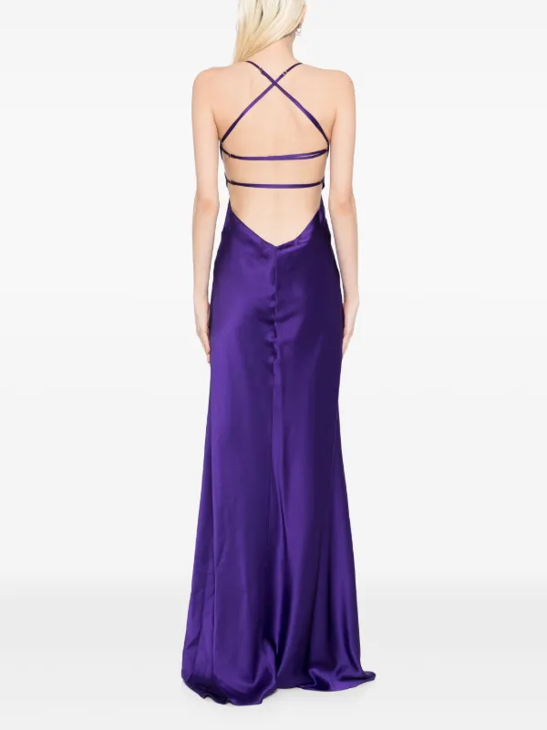 open lace back dress Michelle Dress in Lilac Bougainvillea – SALONI