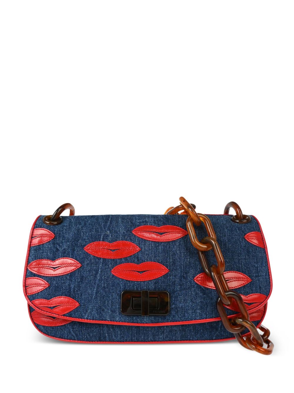 2010s lips-print shoulder bag