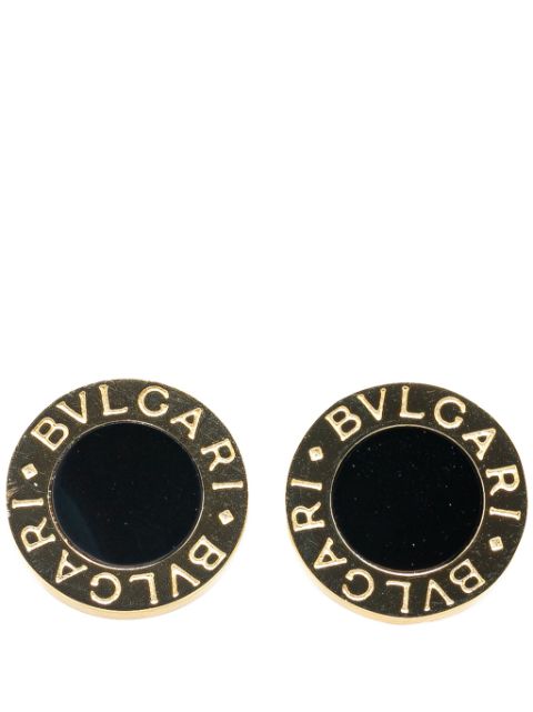 Bvlgari Pre-Owned 21st Century 18K Yellow Gold Onyx Bvlgari Bvlgari Stud earrings