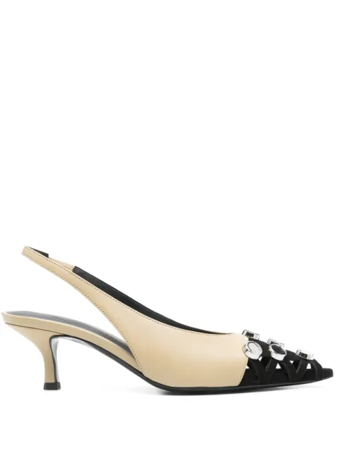The Attico 65mm Grid slingback pumps