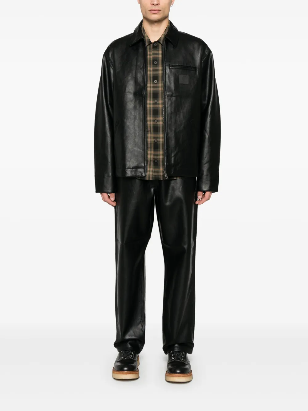 Carhartt WIP Leather Jacket | Black | FARFETCH