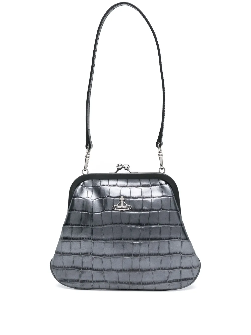 Vivienne Westwood Clutch met krokodillen-reliëf Grijs