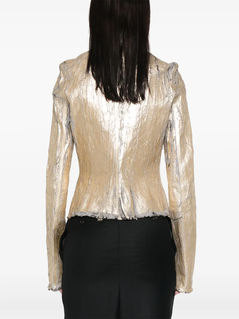 Rick Owens Jack met gebarsten effect Goud