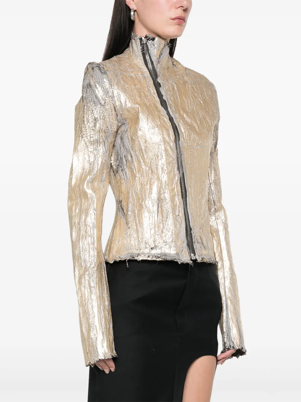 Rick Owens Jack met gebarsten effect Goud